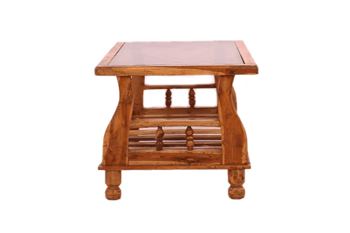 VIVDeal Glass Teak Center Table 3